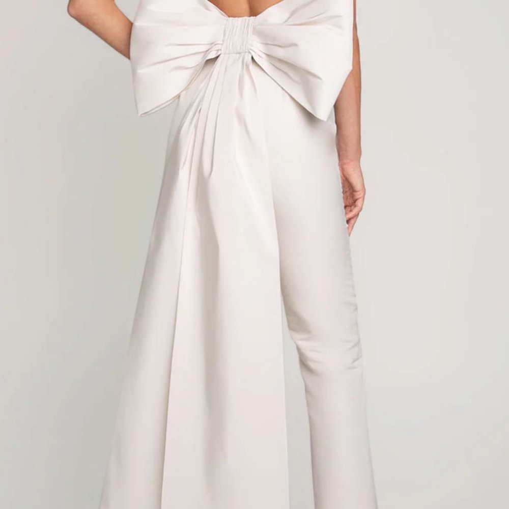 Strapless White Jumpsuit - Picture 6 of 11